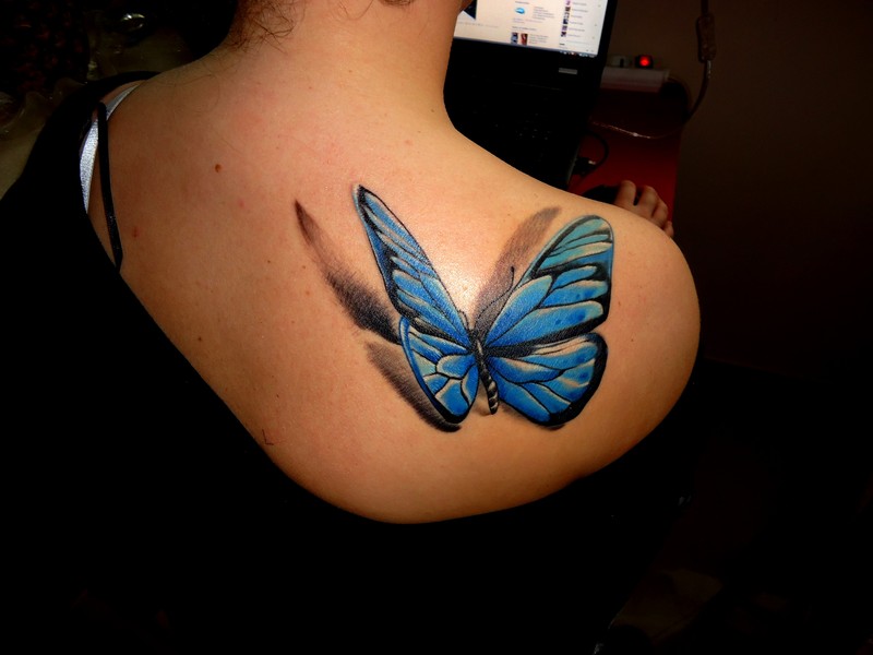 Bellissima farfalla in 3D.