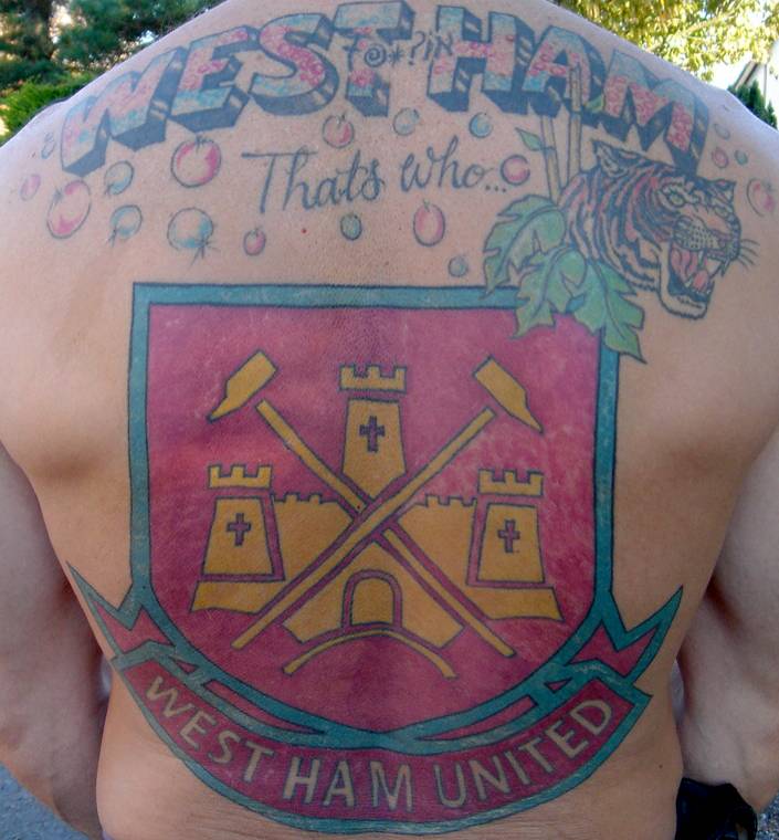 Tatuaggio del West Ham United, una squadra londinese