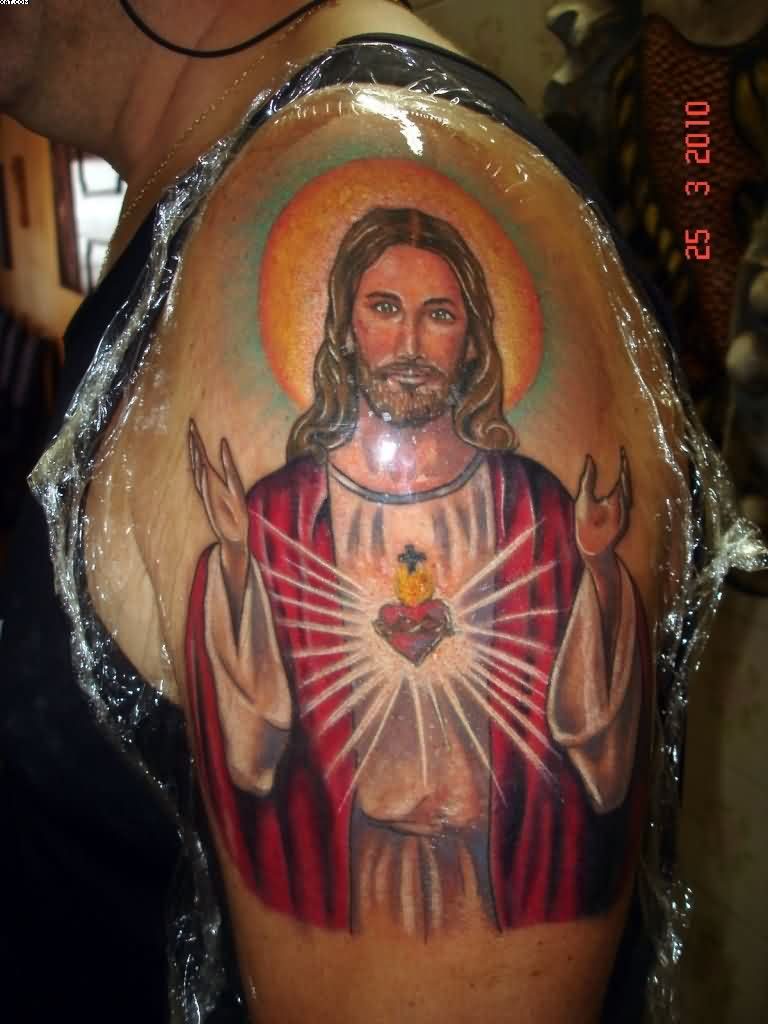 charming-jesus-tattoo-on-upper-arm